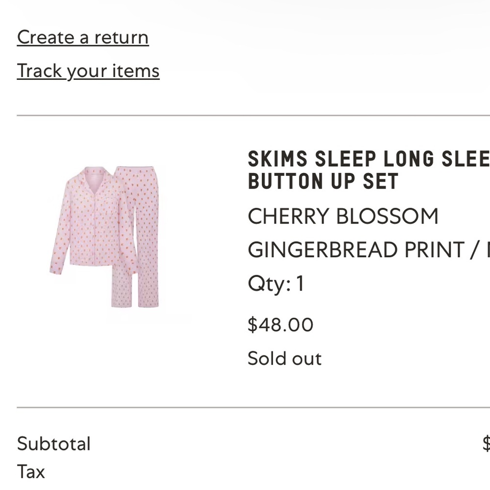 Skims Long Sleeve Button Up Pajama Set